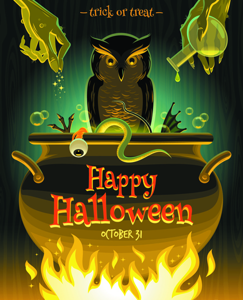 2014 halloween art background vector