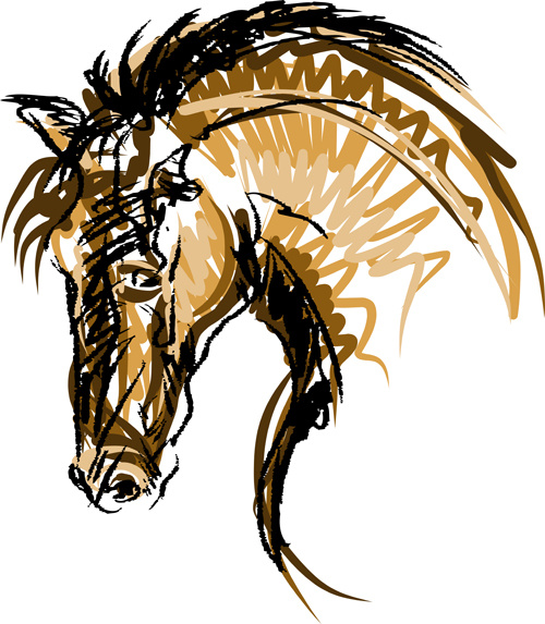 2014 horses creative design vector