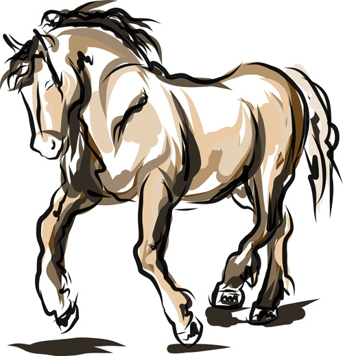 2014 horses creative design vector