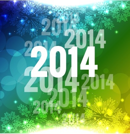2014 new year creative backgrounds vector