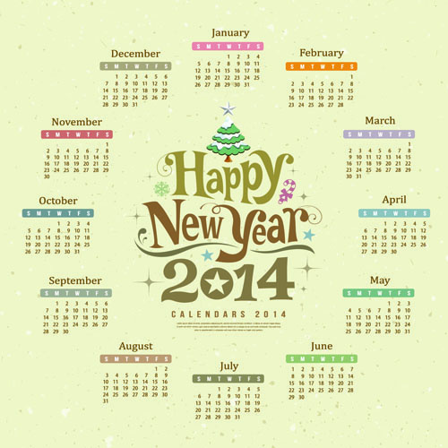 2014 vector calendar graphics