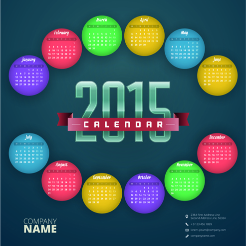 2015 business calendar creative design vector
