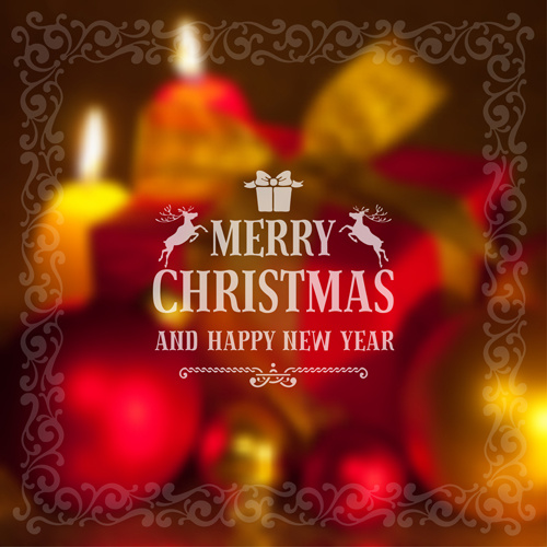 2015 christmas and new year blurred backgrounds vector