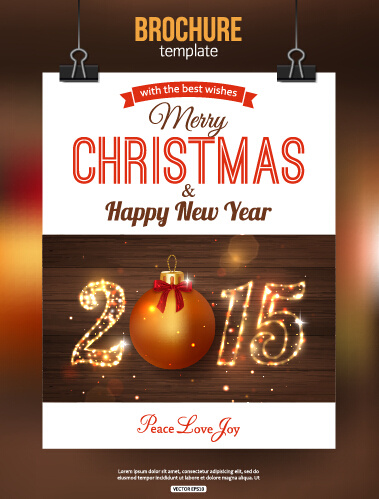 2015 christmas and new year brochure vector