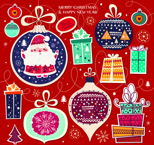 2015 christmas cartoon decorative illustration vector
