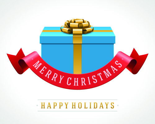 2015 christmas gift box shiny background vector