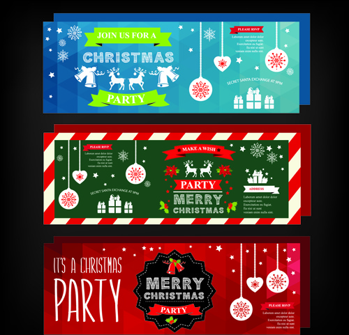 2015 christmas party invitation banners vector 