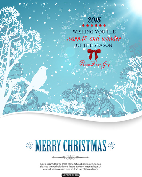 2015 christmas snow winter background vector