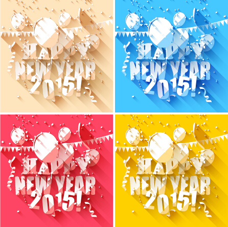 2015 new year paper white background design