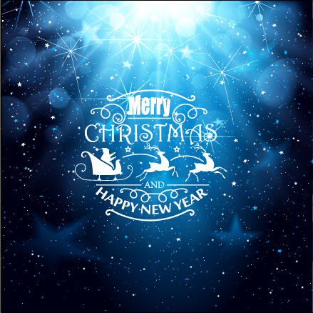 2015 new year with christmas blue light background