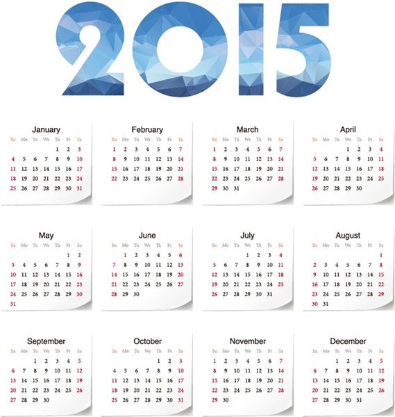 2015 year calendar vector illustration