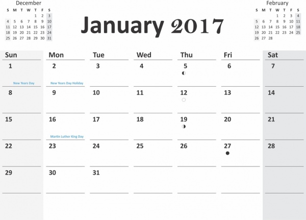 2017 calendar with previous and next months in cdr pdf format