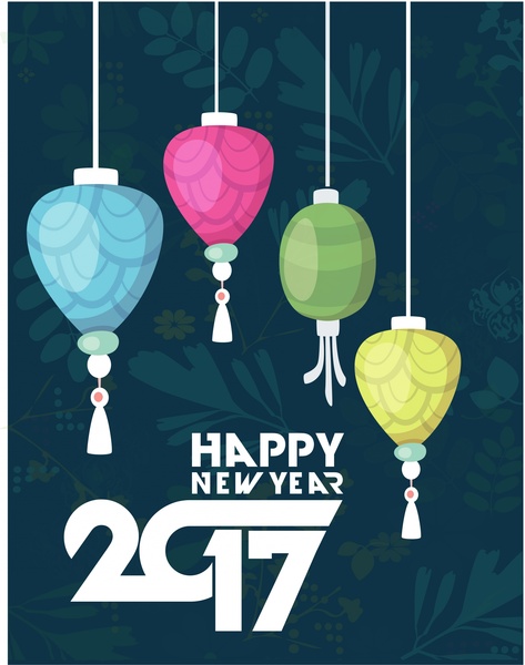 2017 new year backdrop lantern and vignette design