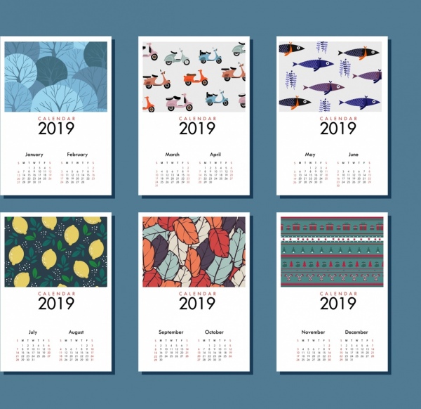 2019 calendar template life theme classical decor