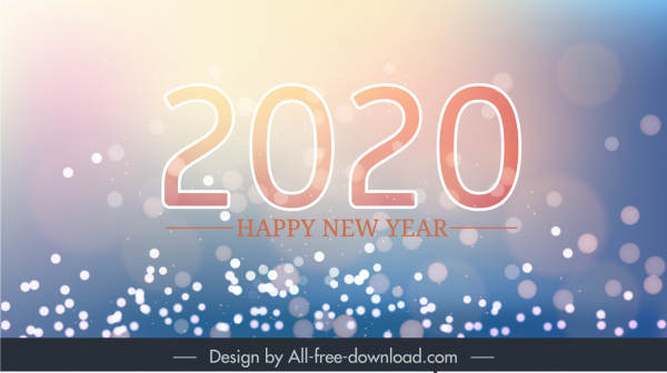2020 new year banner vivid sparkling light decor
