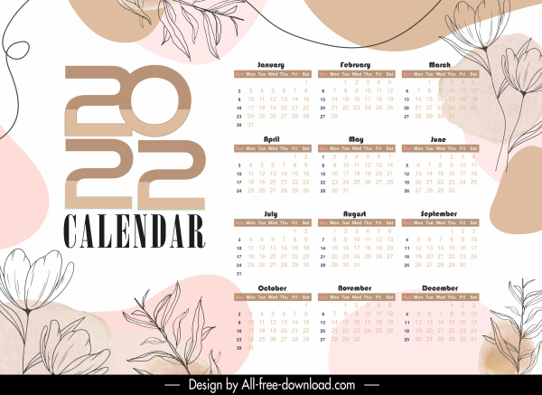 Calendar template 2022