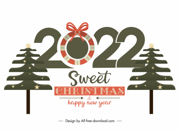 2022 happy new year and merry sweet  christmas tree decor 