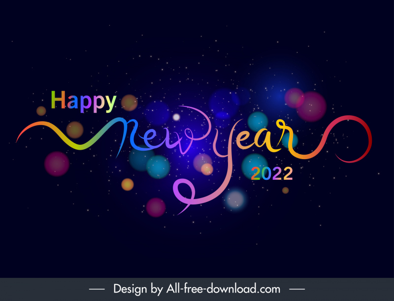 2022 happy new year bokeh light banner template 