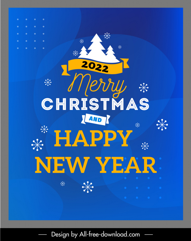 2022 happy new year merry christmas blue background