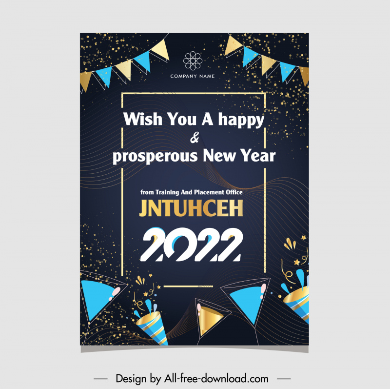 2022 new year wishes poster template luxury dynamic decor  