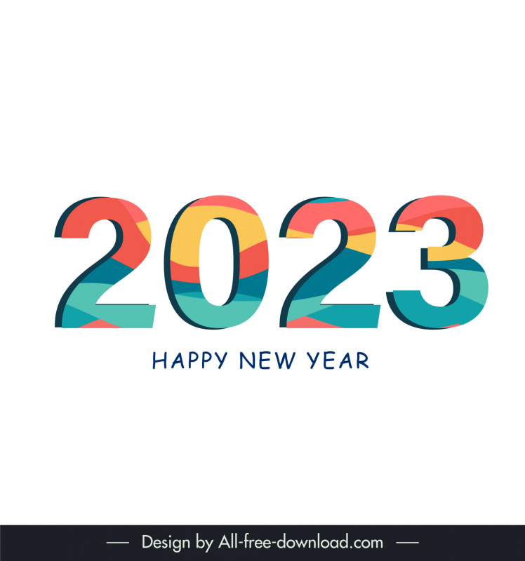 2023 New Year Calendar Design Elements Simple Classic Elegant Texts Numbers Outline 6925777 