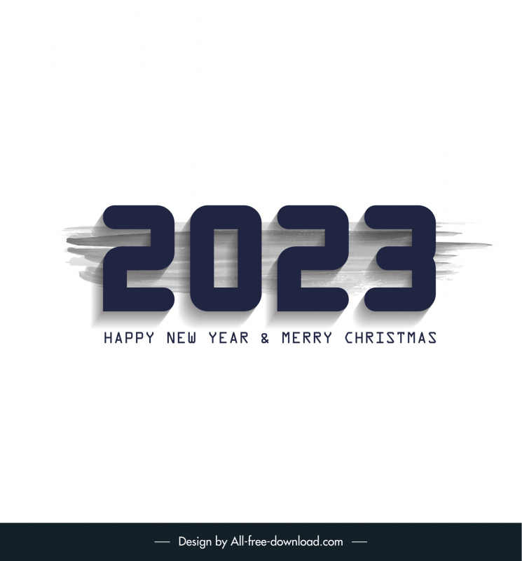 2023 Text Happy New Year Calendar Design Elements Modern Flat 