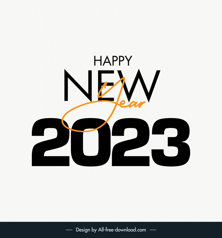 2023 text happy new year template elegant modern flat decor 