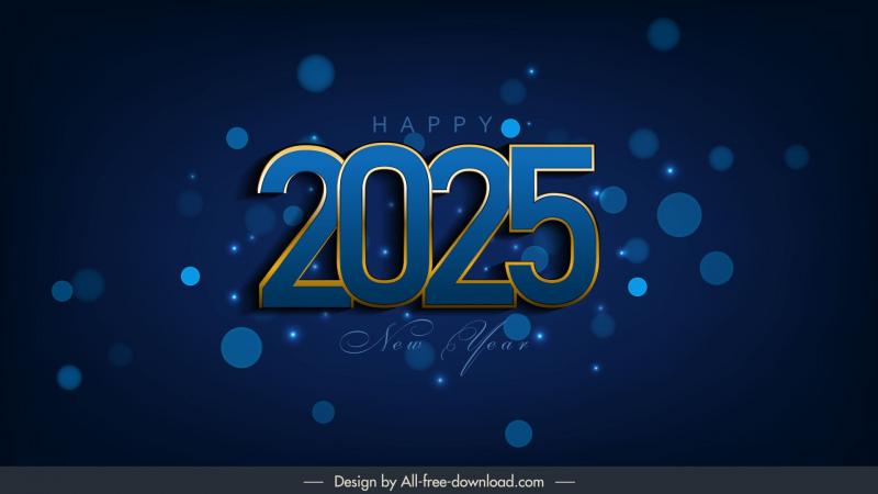 2025 new year background template modern dark circles 