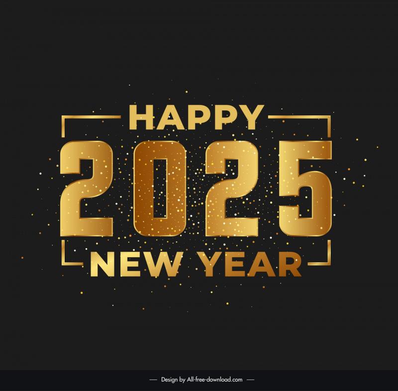 2025 new year banner template dark sparkling elegance Vectors images ...