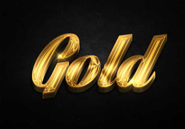 22 3d shiny gold text effects preview