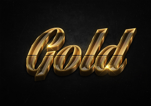 3d gold text psd download