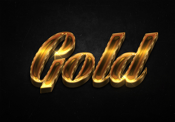24 3d shiny gold text effects preview