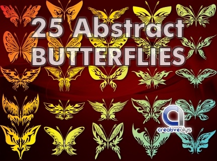 25 Abstract Butterflies Vectors