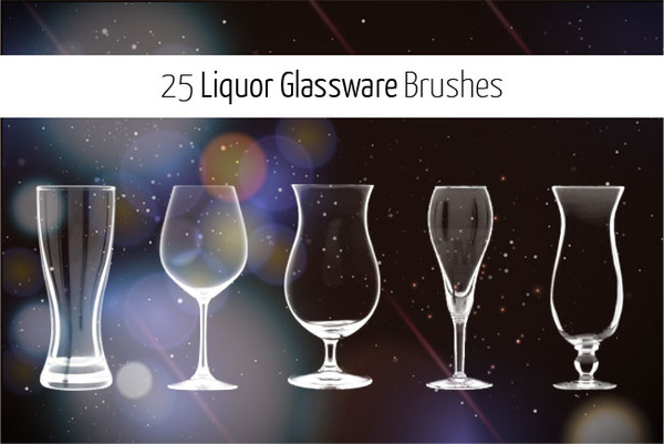 25 liquor glass brushes for photoshop 