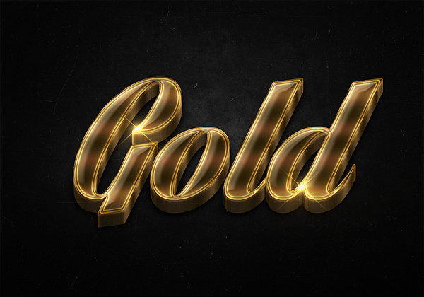 26 3d shiny gold text effects preview