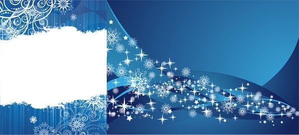 2 blue snowflake background vector