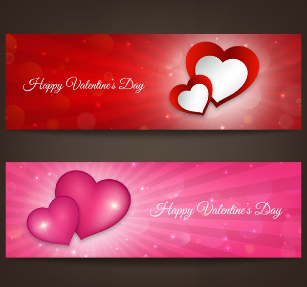 2 valentine8217s day love banner vector