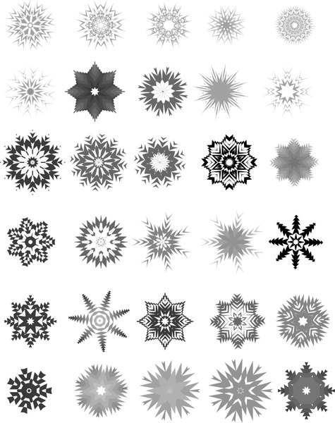 30 Vector Snowflakes
