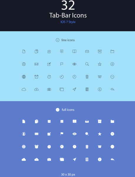 32 kind tab bar icons