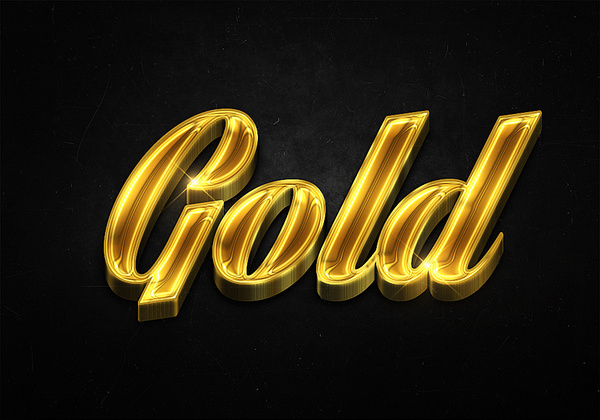 34 3d shiny gold text effects preview