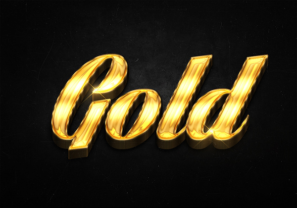 39 3d shiny gold text effects preview