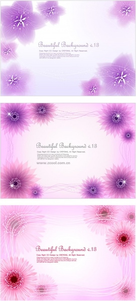 3 dynamic flower background vector