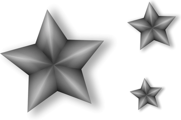 3 Metal Stars with Transparency