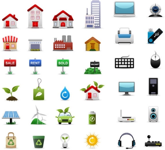 3 sets of icon vector