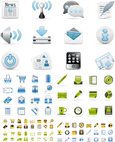 3 sets of utility icon vector