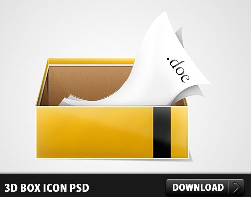 3D Box Icon PSD