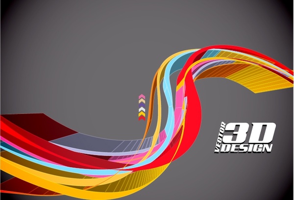 technology background colorful 3d curves sketch