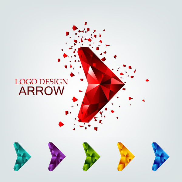 3d geometric arrow for logo design