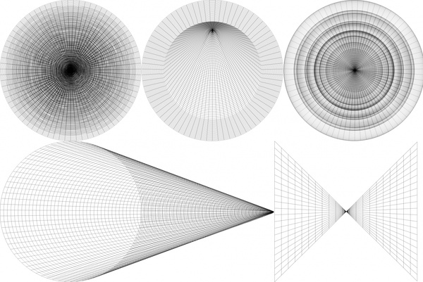 3d geometric sketch vector illustration