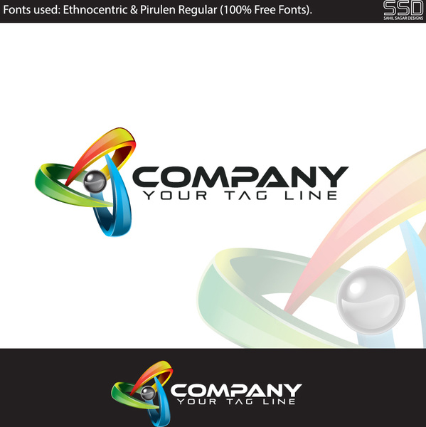 3d professional logo design template 